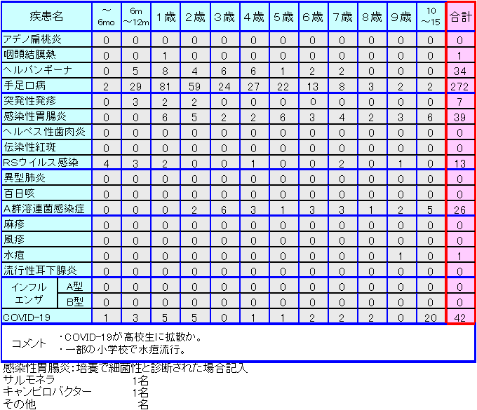 小児感染症情報28週